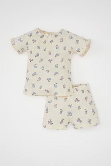 Baby Girl Fruit Patterned 2 Piece Pajama Set