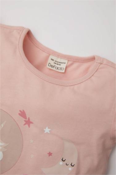 Ensemble Pyjama à Manches Courtes avec imprimé Licorne pour Bébé Fille