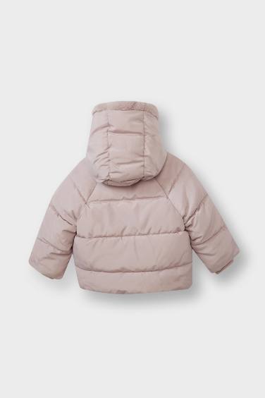 قمصلة بناتي بغطاء للرأس مبطن بفرو إصطناعي مقاوم للماء