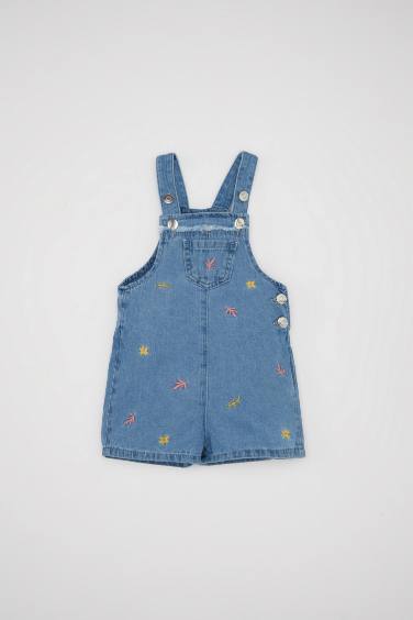 Baby Girl Embroidered Jean Jumpsuit