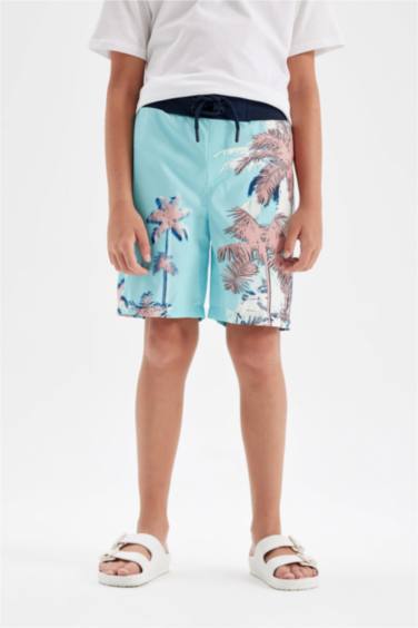 شورت بحر ولادي بطبعة نخيل