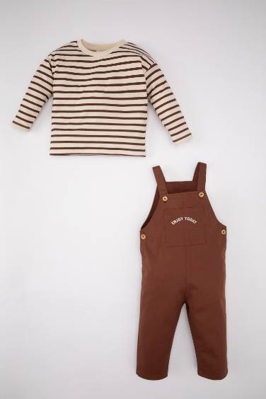 2 piece Regular Fit Crew Neck Striped Set