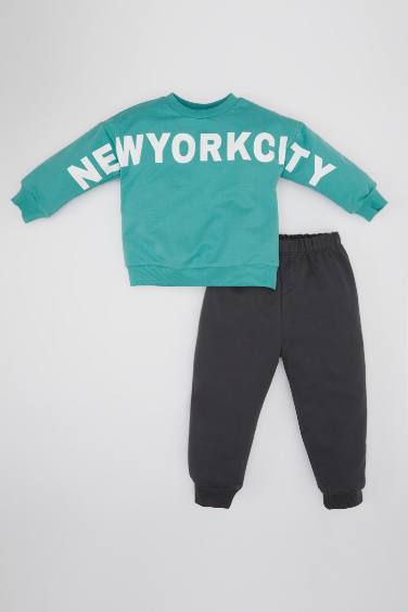 Baby Boy Printed Sweatshirt Sweatpants 2 Piece Set