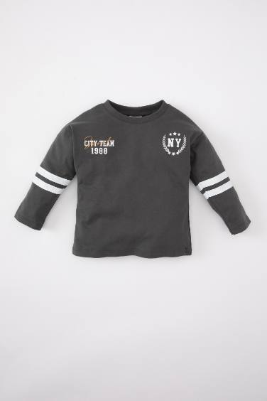 T-Shirt coupe régulière Manches Longues à Col Rond avec imprimé Pour Bébé Garçon