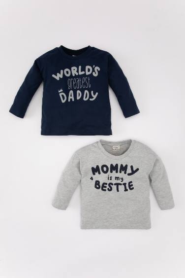 Baby Boy Crew Neck Printed 2 Piece T-Shirt