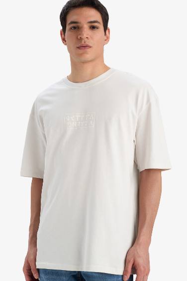 T-Shirt Oversize à Manches Courtes à Col Rond