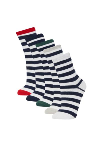 Boy 5 Piece Cotton Long Socks