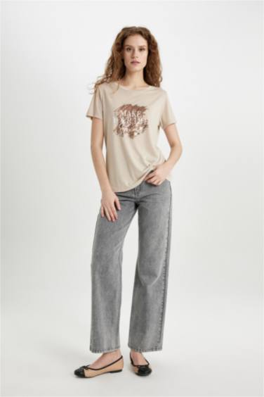 T-Shirt imprimé Coupe Régulière Col Ras Du Cou