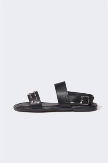 Woman Double Strap Flat Sole Sandals