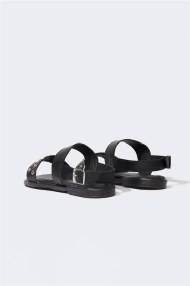 Woman Double Strap Flat Sole Sandals