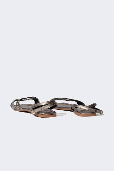 Sandales à enfiler à Semelle Plate pour Femme