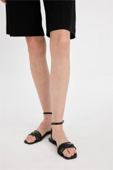 Woman Slip On Flat Heel Sandals