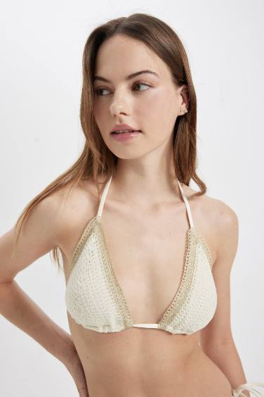 Fall in Love Regular Fit Knitwear Bikini Top