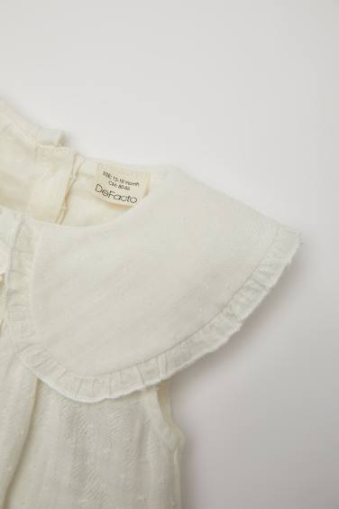 Baby Girl Big Collar Short Sleeve Shirt