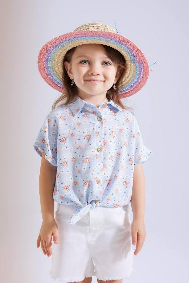 Baby Girl Patterned Short Sleeve Shirt