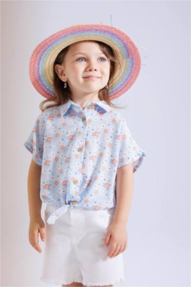 Baby Girl Patterned Short Sleeve Shirt