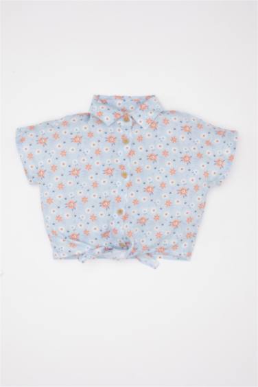 Baby Girl Patterned Short Sleeve Shirt