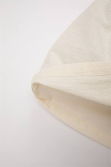 Baby Girl Crew Neck Seersucker Textured Shirt