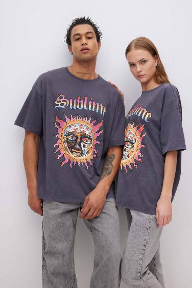 T-Shirt Oversize Unisexe Sublime Manches Courtes à Col Rond