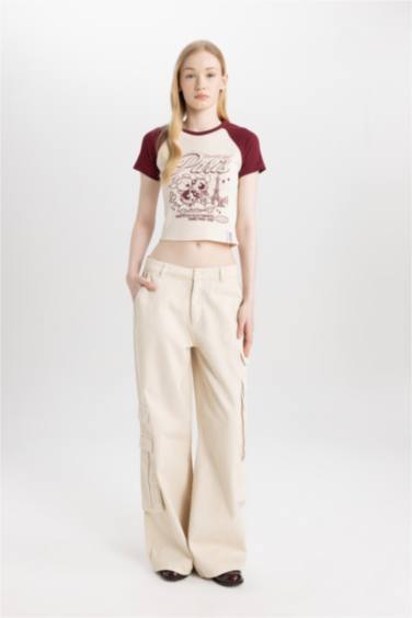 T-Shirt Slim imprimé Powerpuff Girls à manches courtess à Col Rond