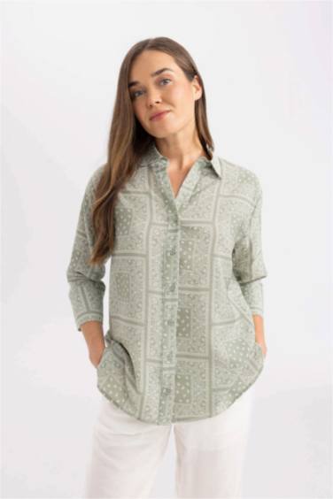 Regular Fit Shirt Collar Long Sleeve Shirt