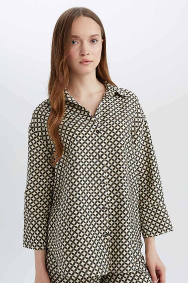 Chemise imprimée à manches longues Coupe régulière