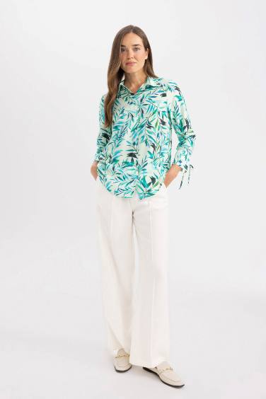 Regular Fit Shirt Collar Long Sleeve Shirt