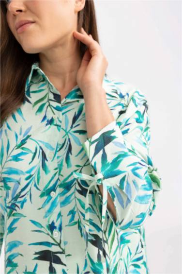 Regular Fit Shirt Collar Long Sleeve Shirt