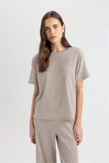 T-Shirt Coupe Relax Manches Courtes Col Rond