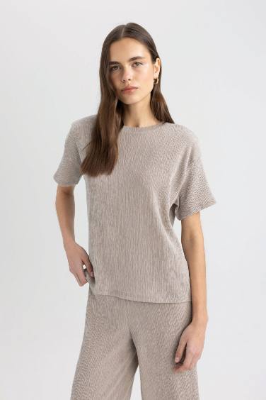 T-Shirt Coupe Relax Manches Courtes Col Rond