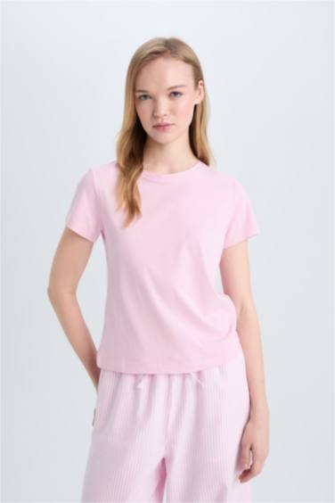 Regular Fit Crew Neck Basic Short Sleeve T-Shirt