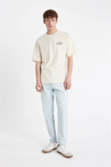 Boxy Fit Garfield Crew Neck Printed Short Sleeve T-Shirt