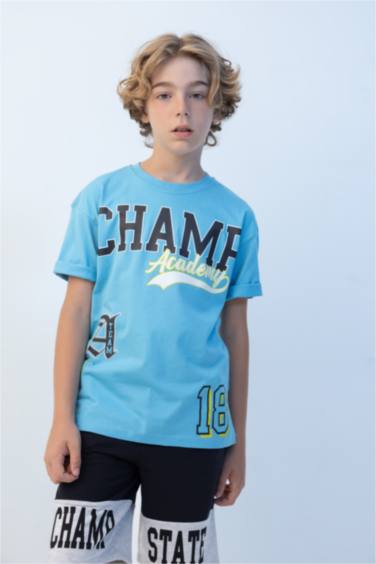 Boy Oversize Fit Crew Neck Printed T-Shirt