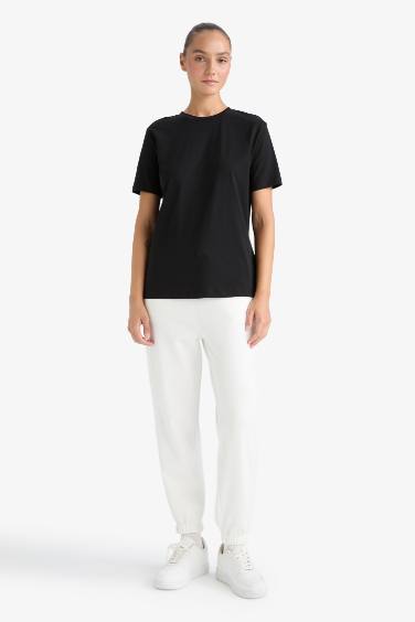 Regular Fit Crew Neck Basic Cotton T-Shirt