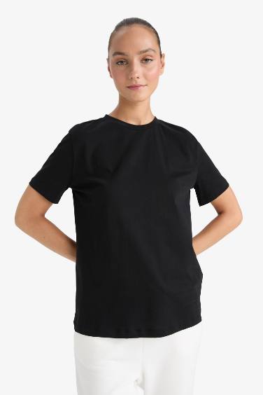 Regular Fit Crew Neck Basic Cotton T-Shirt