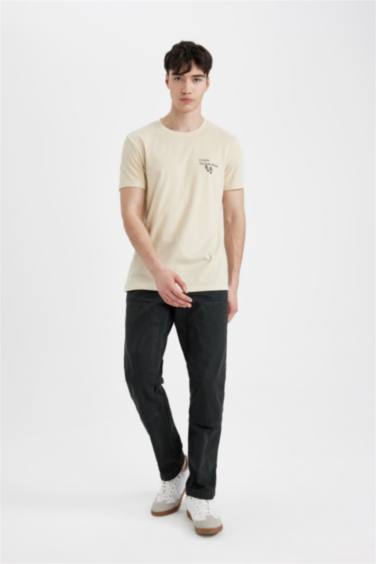 Slim Fit Crew Neck Printed Short Sleeve T-Shirt