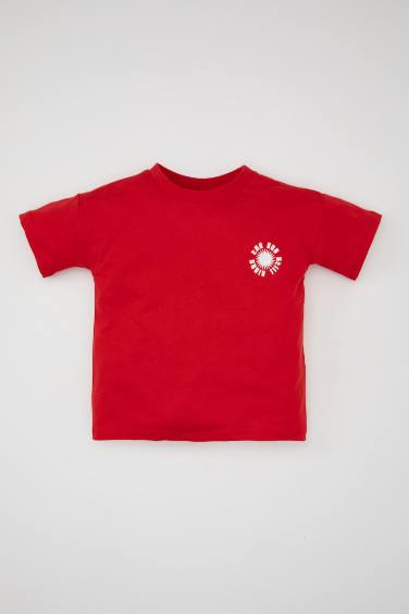 Baby Boy Crew Neck Printed Short Sleeve T-Shirt