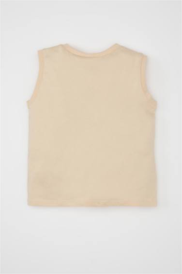 Baby Boy Crew Neck Animal Patterned Sleeveless T-Shirt