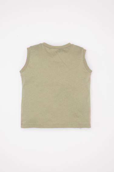 Baby Boy Crew Neck Sea Printed Sleeveless T-Shirt
