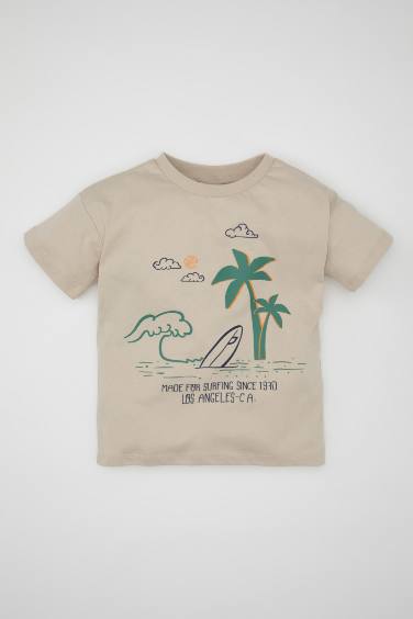 Baby Boy Regular Fit Palm Tree Patterned T-Shirt