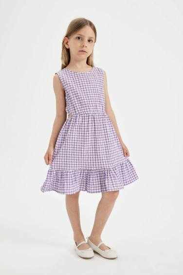 Girl Checkered Sleeveless Dress