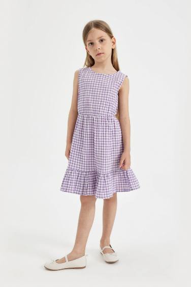 Girl Checkered Sleeveless Dress