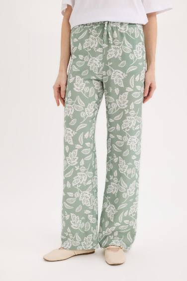 بنطلون وايد ليج برجل واسع وخصر عالي