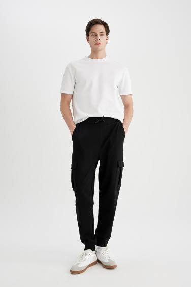 Oversize Fit Rib Hem With Cargo Pocket Pique Sweatpants