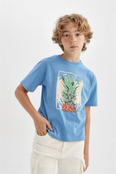 تيشيرت نص ردن ولادي اوفر سايز بياخة مستديرة