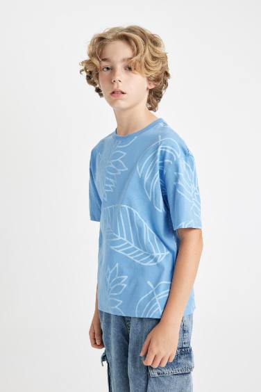 Boy Oversize Fit Crew Neck Printed T-Shirt