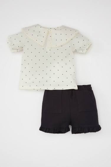 Baby Girl Polka Dot Blouse Shorts 2 Piece Set