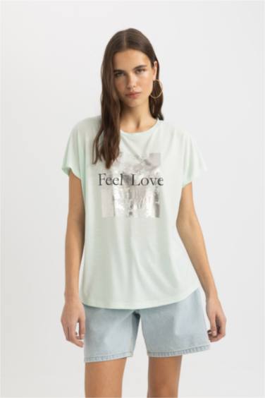 Crew Neck Printed Short Sleeve T-Shirt