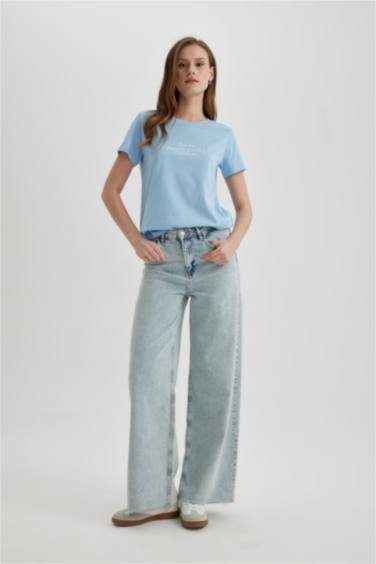 Regular Fit Crew Neck Printed Short Sleeve T-Shirt