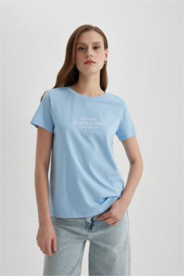 Regular Fit Crew Neck Printed Short Sleeve T-Shirt